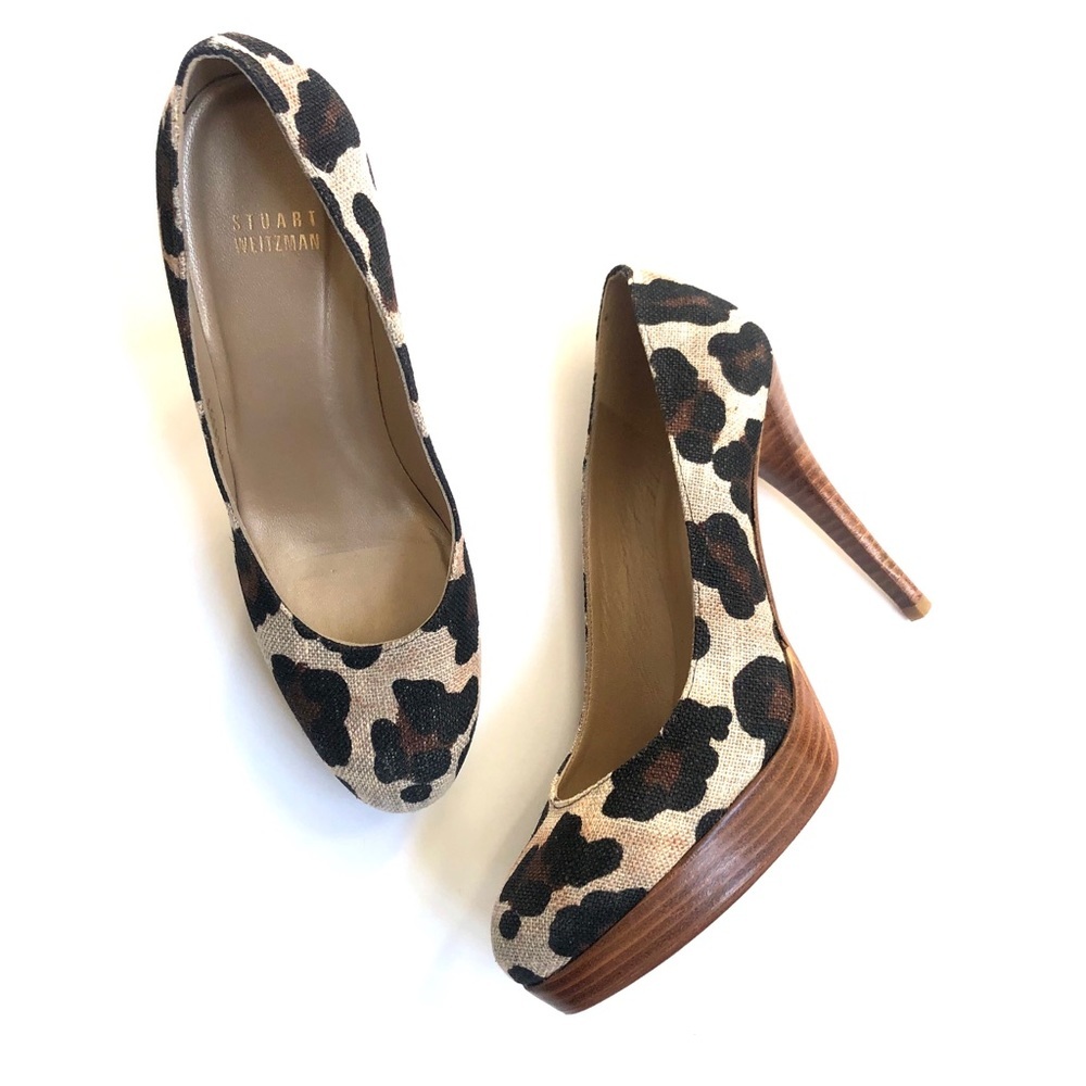 Stuart Weitzman leopard print platform heels - image 2